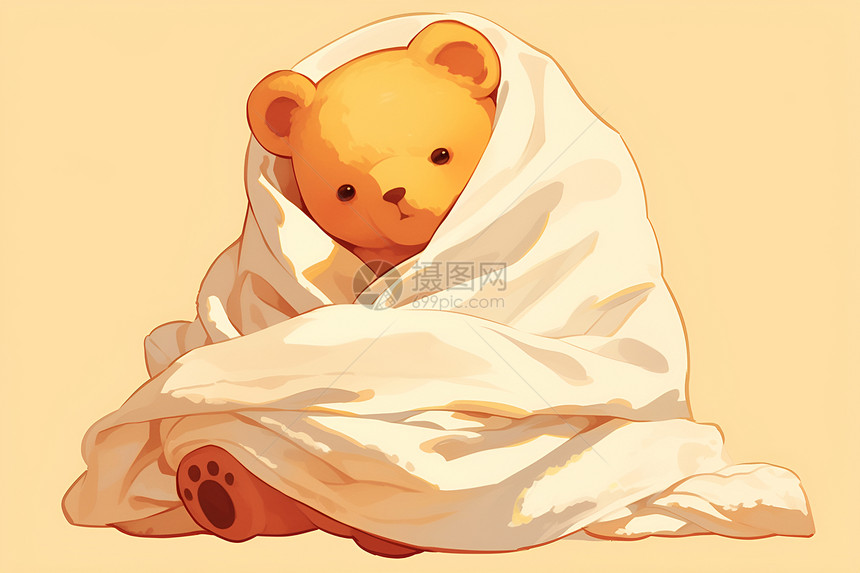 温暖可爱的泰迪熊包裹着图片