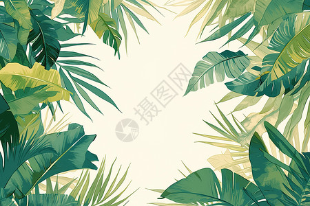 可棕榈漂亮的叶子插画