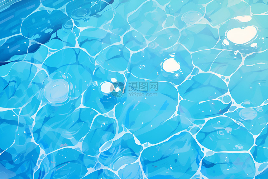 蓝色的泳池图片