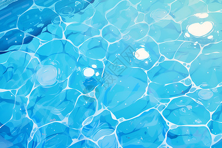 滴水的水池蓝色的泳池插画