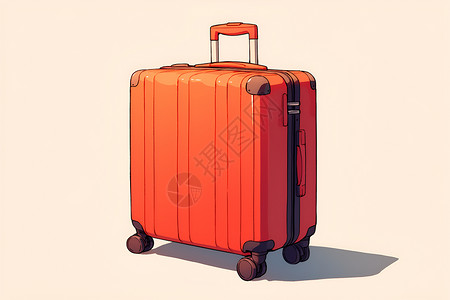 行李箱红色红色的行李箱插画