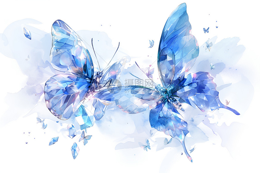 蓝晶蝴蝶图片