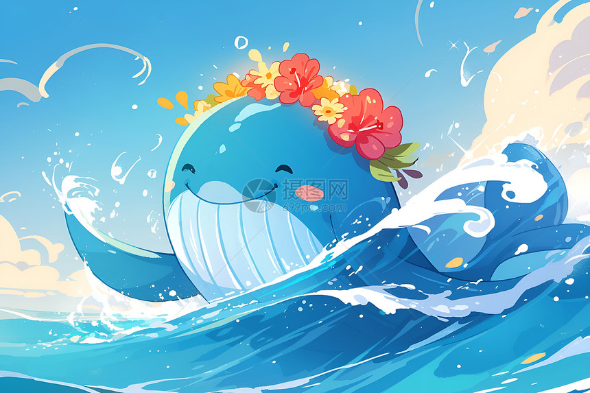 蓝鲸花冠之美图片