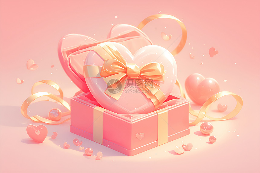 浪漫惊喜粉色礼盒图片