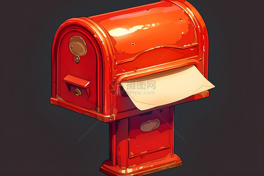 红色邮箱和信图片