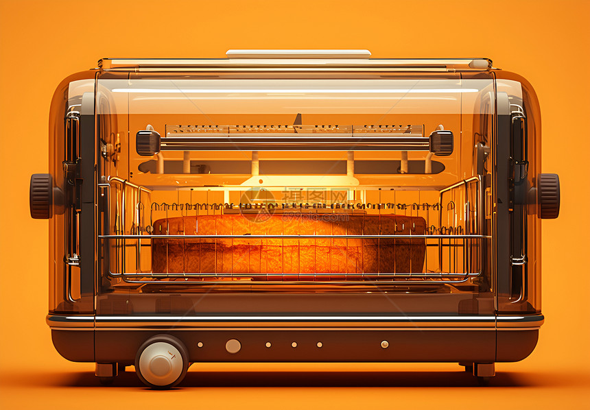 橙色的烤箱图片