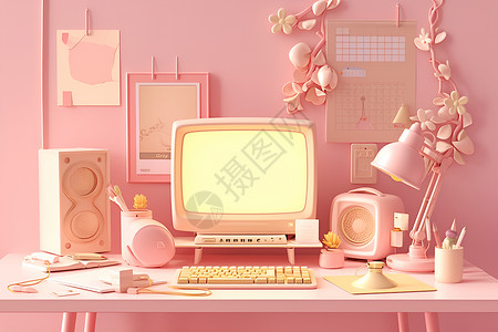 粉色空间的电脑背景图片