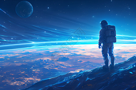 宇航员独处在异世界高清图片