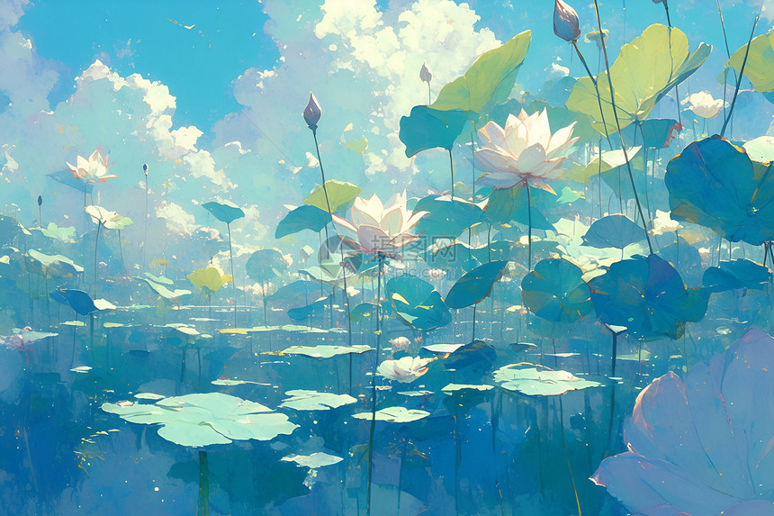 莲花池畔的幻境图片