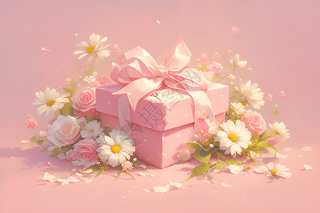 母亲节温馨的礼物盒背景图片