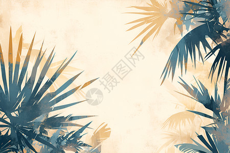 茂密树叶茂密的棕榈树插画
