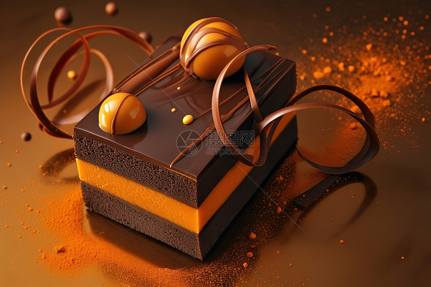 可口的巧克力蛋糕图片