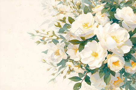 白色花朵康乃馨白色康乃馨花束插画