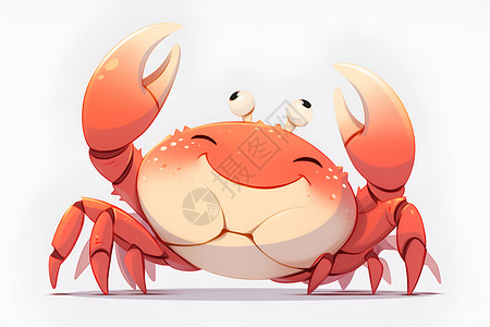 萌萌的卡通螃蟹背景图片
