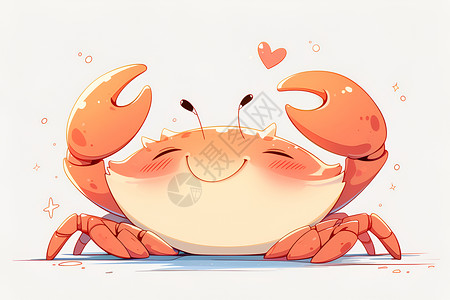 可爱螃蟹的插画背景图片