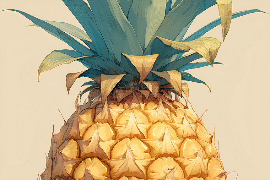 菠萝艺术插画图片