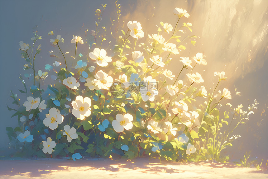阳光下的花卉世界图片