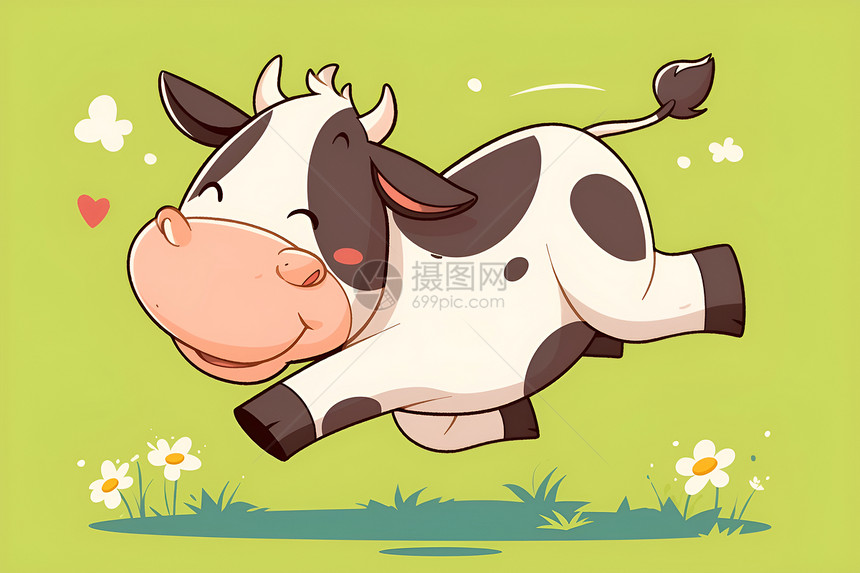 快乐可爱的奶牛图片