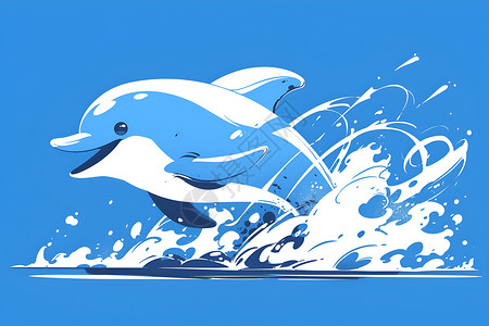 设计的卡通海豚背景图片