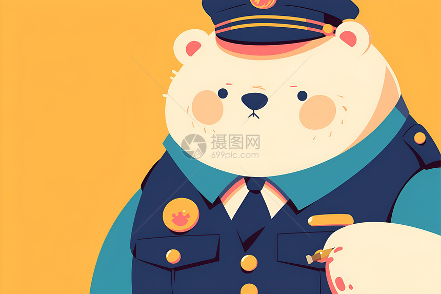 可爱的小熊警察图片