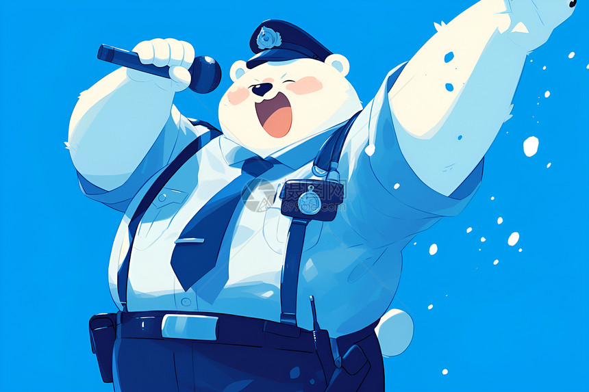 卡通的熊警察图片