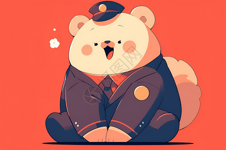 可爱的警察小熊背景图片