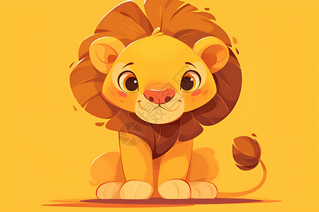 源态设计萌态十足的小狮子插画