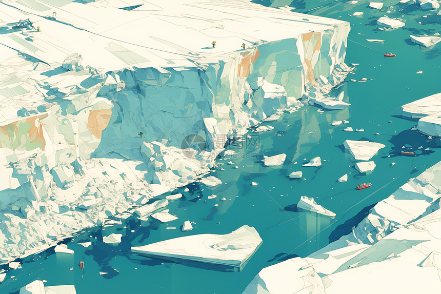 寒冷的冰川世界图片