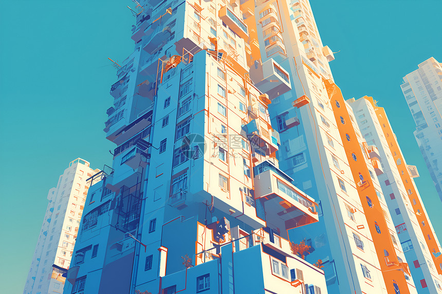 城市的居民楼图片