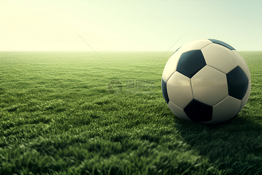绿草地上的足球图片