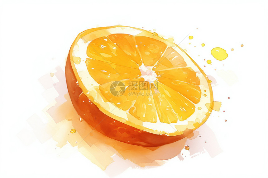 切开的橙子图片