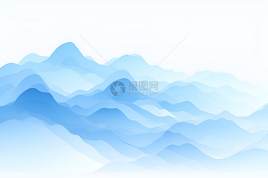 白蓝山脉曲线图片