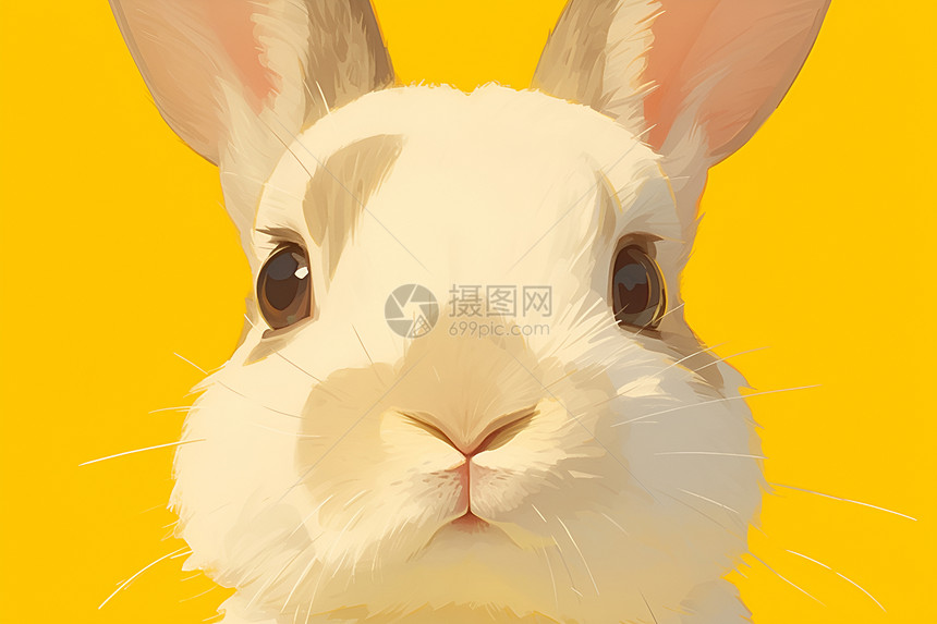 毛茸茸的白兔图片