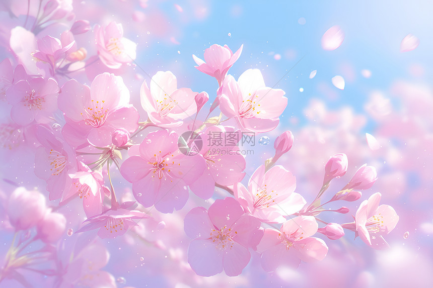 粉色樱花海图片