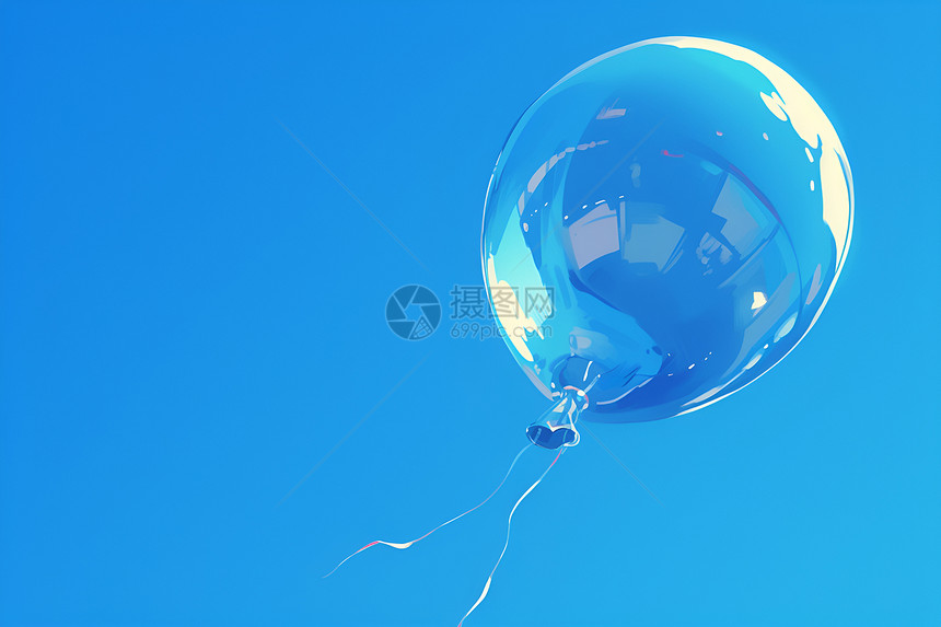 蓝色的气球图片