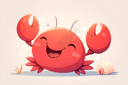 螃蟹钳子可爱的小螃蟹插画