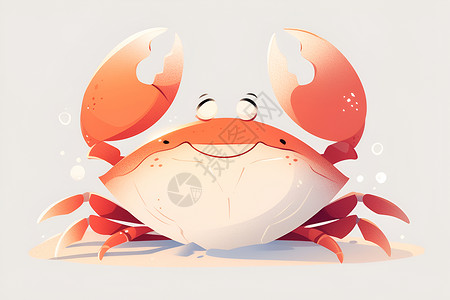螃蟹钳子红色的螃蟹插画