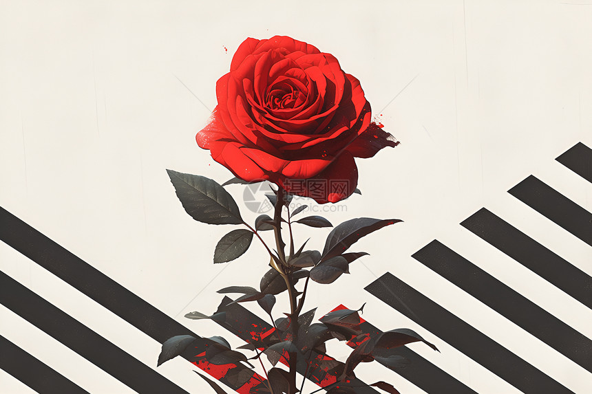 红玫瑰之美图片