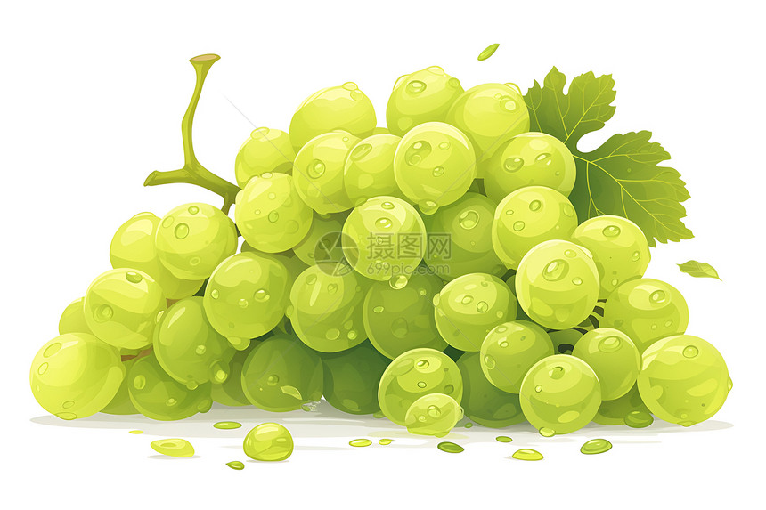 可爱的绿葡萄图片
