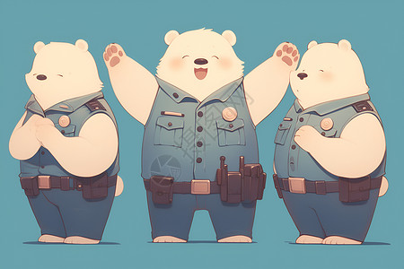 可爱胖熊警察高清图片