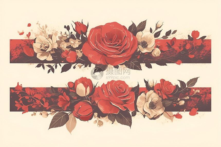 红玫瑰细致的绽放图片