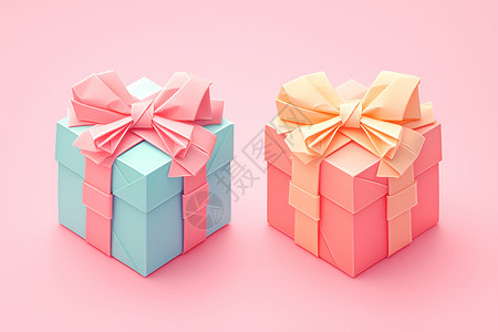 两个不同颜色的礼盒背景图片