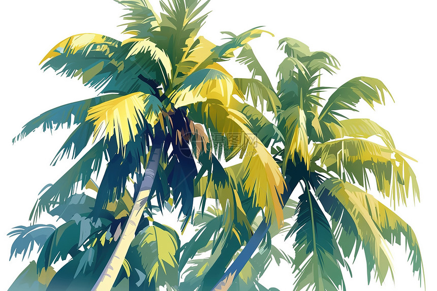 棕榈树的绘画图片