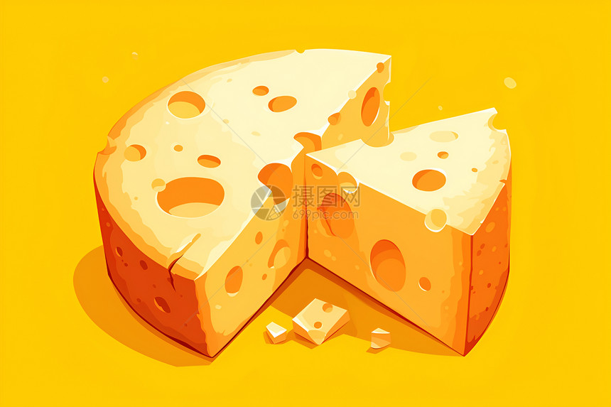 两块芝士奶酪图片