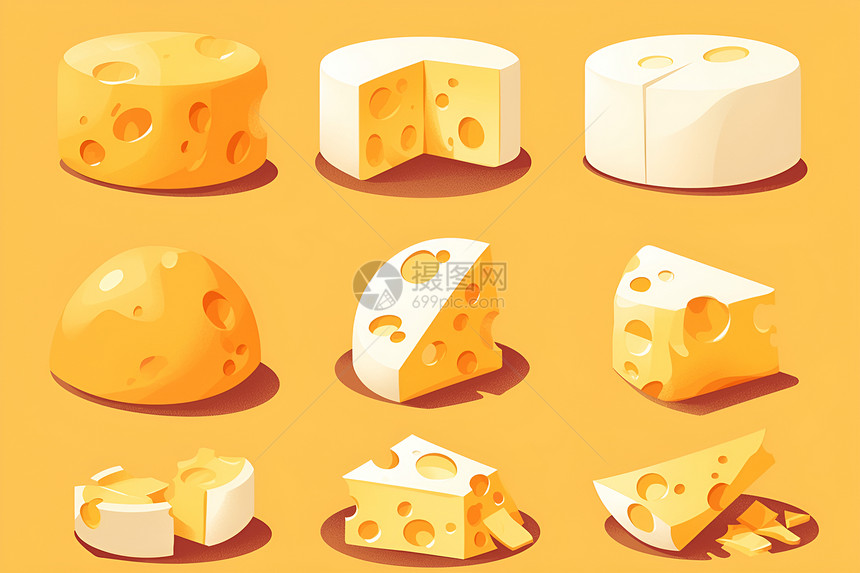 各式各样的乳酪图片