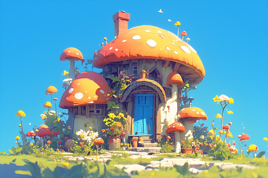 童话世界里的蘑菇屋图片