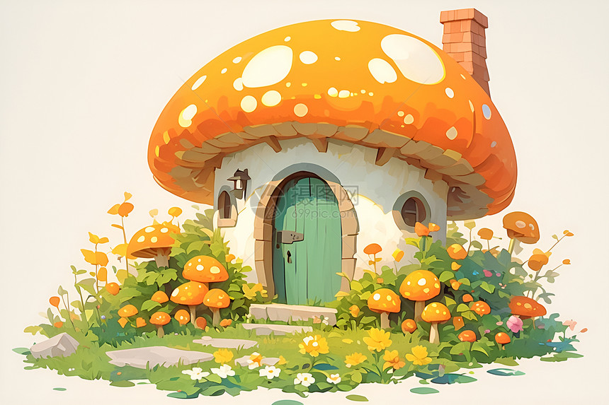 童话世界中的蘑菇屋图片