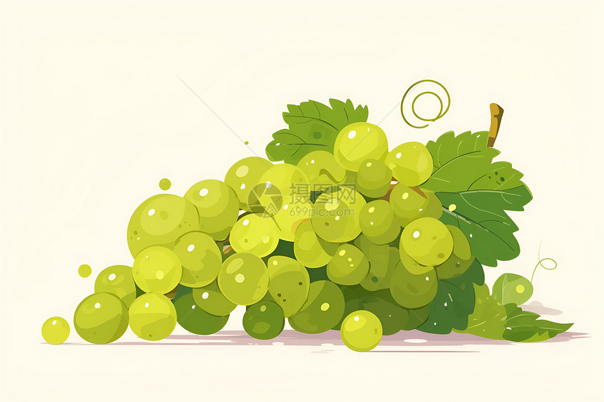 绿色葡萄束图片