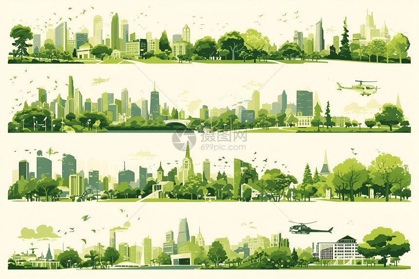 城市中的绿地图片