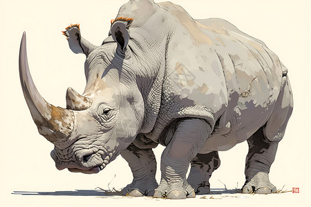 灰色的犀牛插画犀牛科高清图片